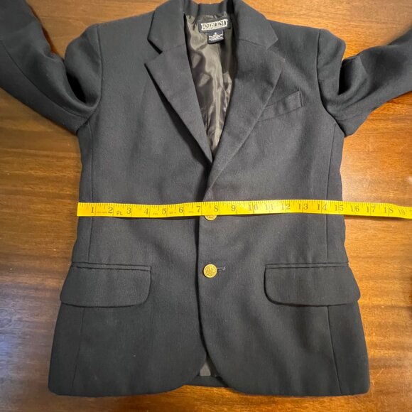 Lands' End Boys Classic Wool Blend Navy Formal Blazer Gold Buttons Lined Size 8 - Picture 4 of 12